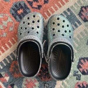 Crocs Classic Clogs with Iridescent Glitter